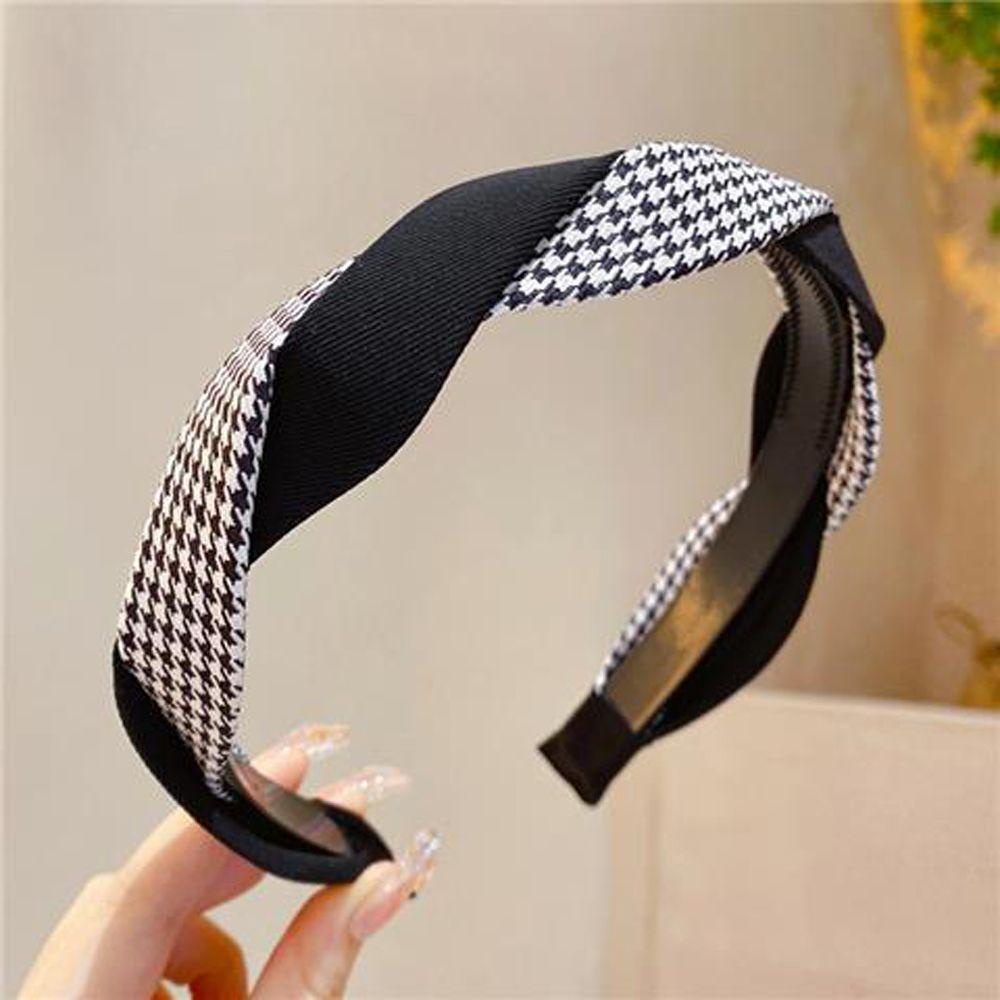 Băng Đô Cài Tóc Chống Trượt Họa Tiết Kẻ Sọc Phong Cách Hàn Quốc Cổ Điển Thời Trang Cho Nữ