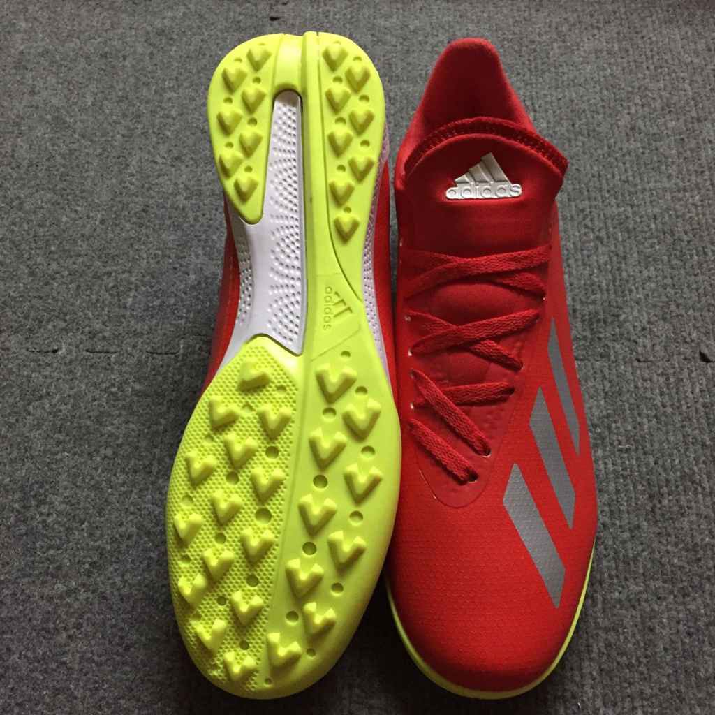 Giày đá bóng X18 đỏ bạc nhân tạo