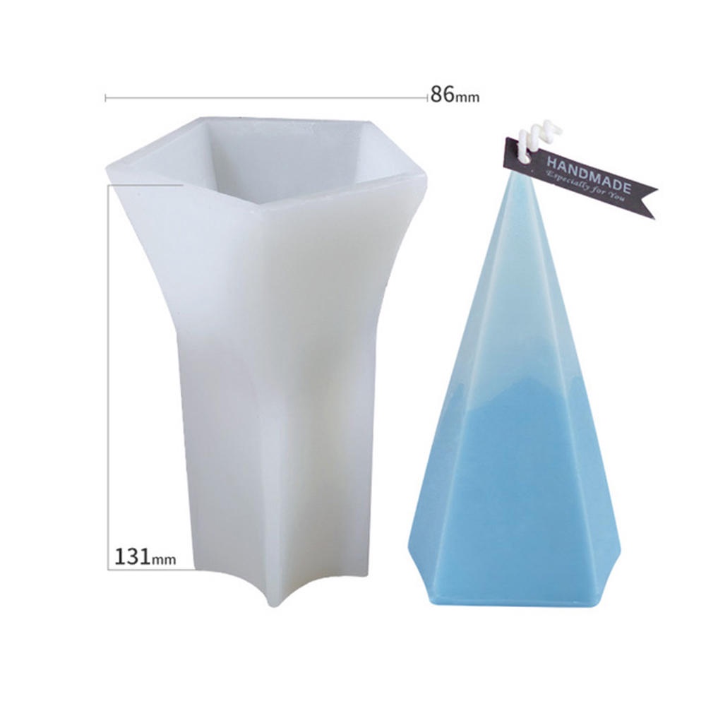 Khuôn Silicon Hình Nón Hình Lục Giác Trong Suốt Linh Hoạt Làm Nến Xi Măng DIY