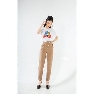 Quần baggy cạp lệch