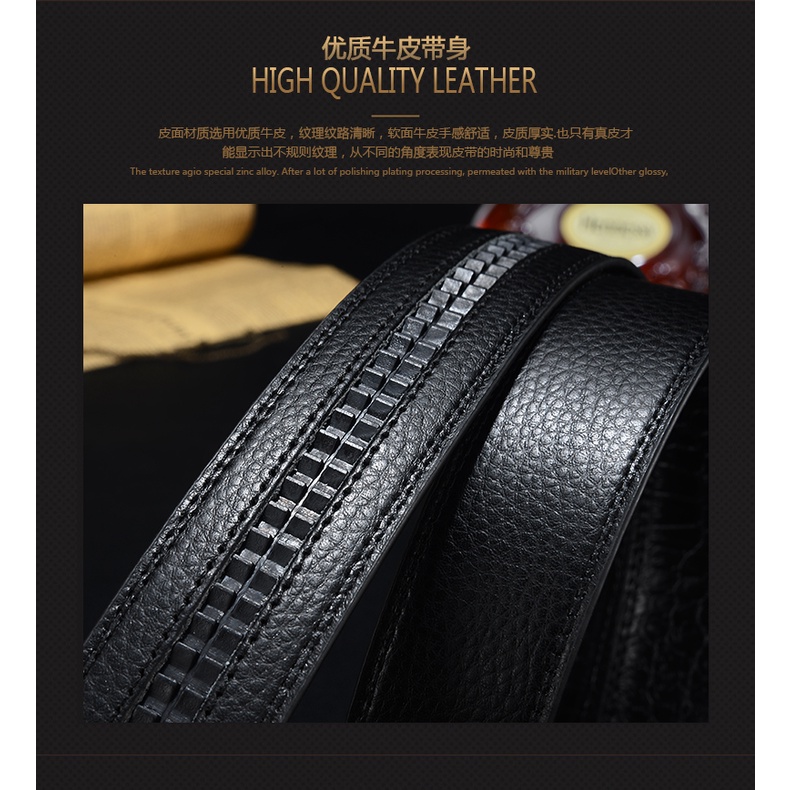 Crocodile slide buckle belt pure leather automatic buckle belt men's leather leisure wild influx of men and young new