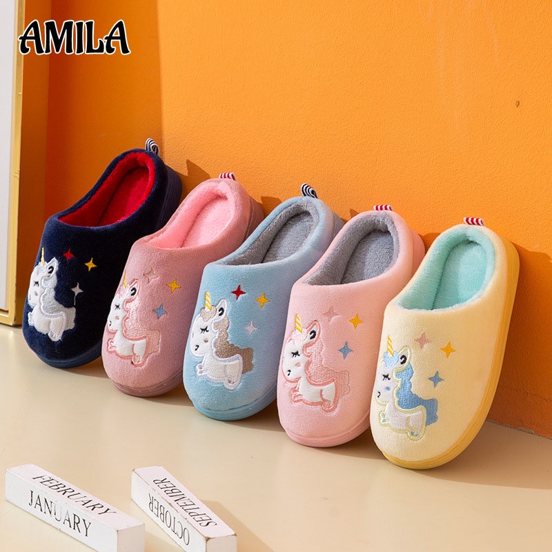 AMILA Dép Bông Đi Trong Nhà Giữ Ấm Chân Vào Mùa Thu Đông Cho Gia Đình