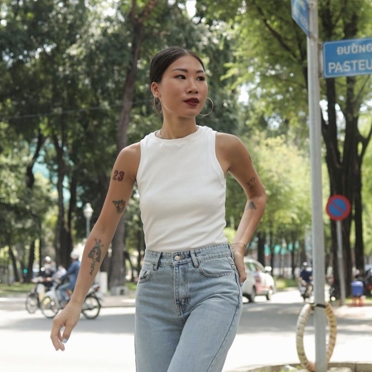 Áo Ba Lỗ Nữ Thun Gân Nhuyễn Màu Trắng và Đen - BHNTT - Hashtagem ( Freesize dưới 55kg )