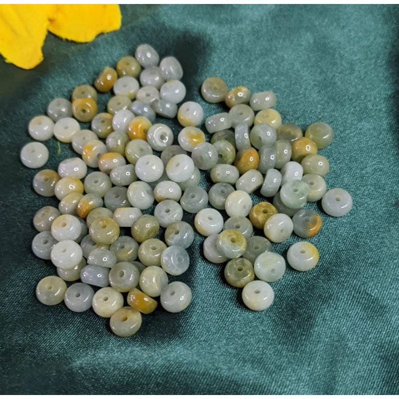 Hạt lẻ ngọc jade bánh xe 5-6mm, xâu vòng handmade, DIY