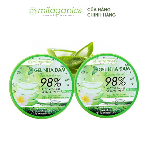 Combo 2 Gel nha đam tươi dưỡng ẩm, chống lão hóa MILAGANICS 300ml/hộp | BigBuy360 - bigbuy360.vn