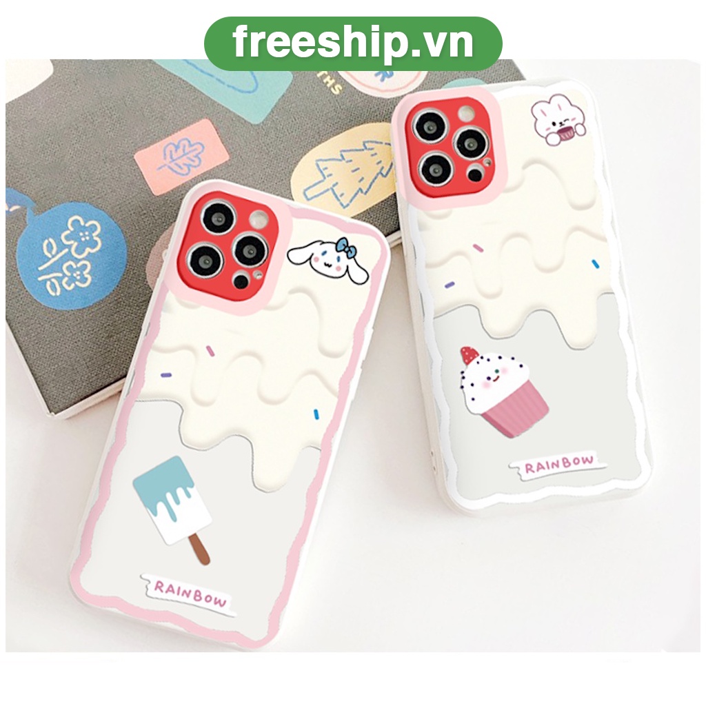 Ốp lưng iphone trong lượn sóng kem rainbow 6/6plus/6splus/7/7plus/8/8plus/xs/11/12/13/pro/max/plus/promax