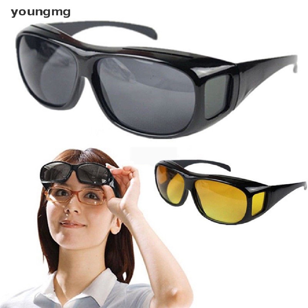 Kính râm lái xe HD tầm nhìn ban đêm phong cách unisex có thể đeo cùng kính thuốc
