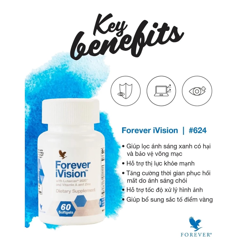 Viên uống Forever Vision Giúp Duy Trì Tốt Sức Khỏe Cho Mắt Sáng 624 flp