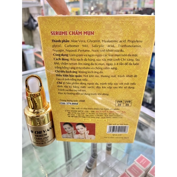 serum chấm mụn Linh Chi vàng chai 25Ml (cam kết hàng chuẩn công ty)