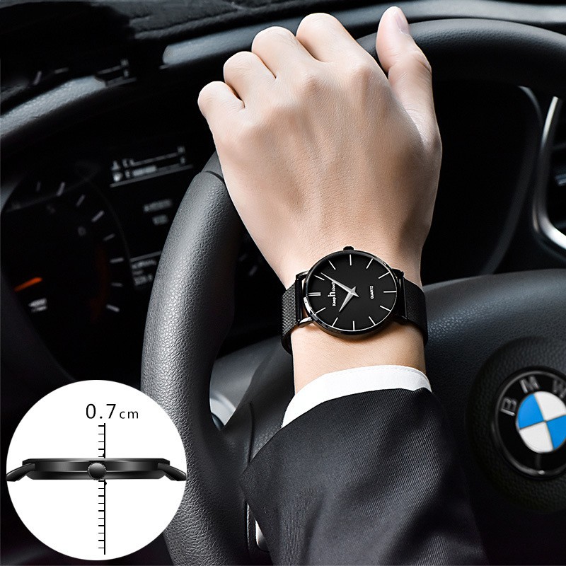 ĐỒNG HỒ NAM KEEP IN TOUCH K-832 DÂY THÉP MÀNH CAO CẤP KHÔNG GỈ - MÀU ĐEN NAM TÍNH +TẶNG HỘP VÀ PIN | BigBuy360 - bigbuy360.vn