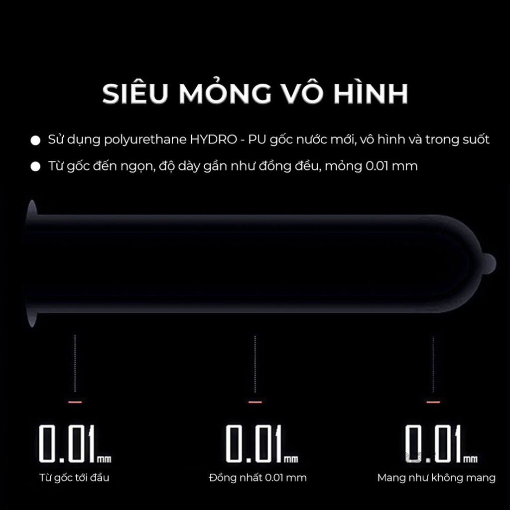 Bao cao su OLO 0.01 [lẻ 1 cái], bao cao su siêu mỏng, bcs trơn, bcs gai, nhiều gel bôi trơn, kéo dài thời gian quan hệ