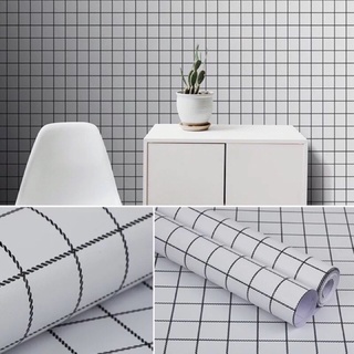 10m giấy decal dán tường sẵn keo kẻ caro phong cách vitage