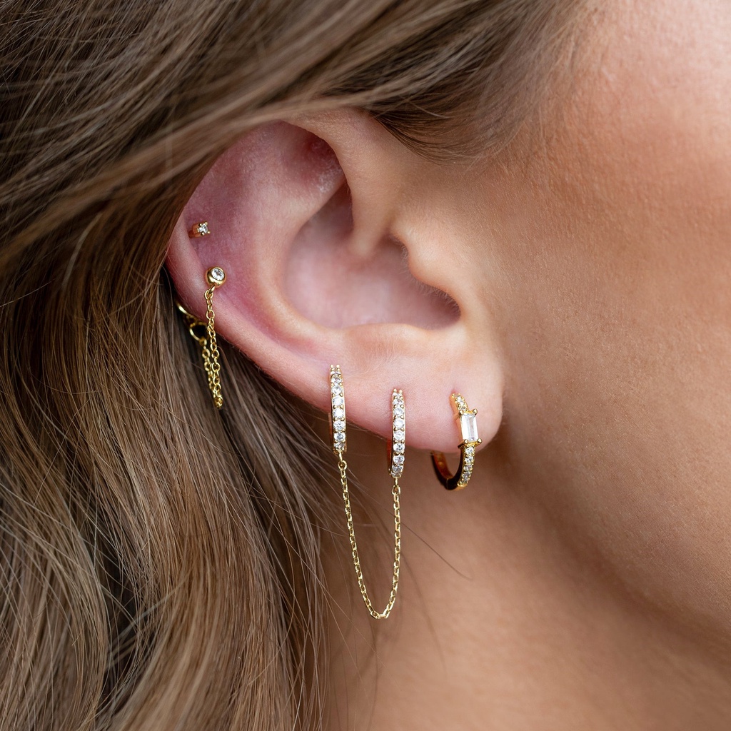 1 Bông Tai Mạ Bạc 925 Đính Đá Zircon Đơn Giản Thời Trang Dành Cho Nữ