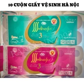 [ Loại 1 ] Giấy vệ sinh Hà Nội silk 10 cuộn 3 lớp siêu dai 1,6kg