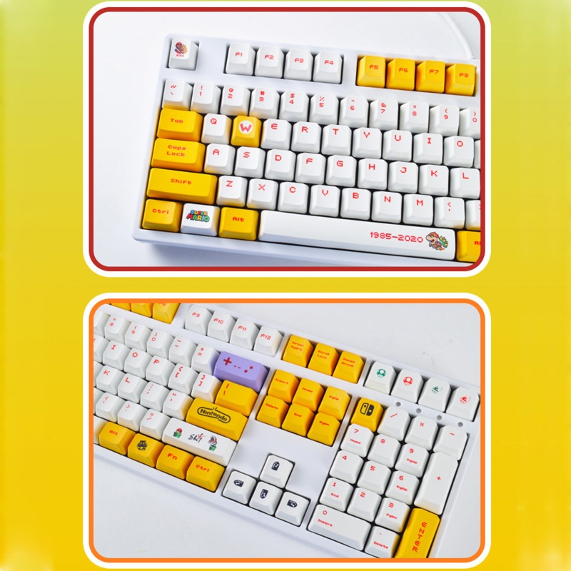 Set 123 Nút Bàn Phím Họa Tiết Hoạt Hình Cho Bàn Phím Cơ