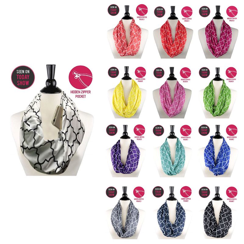 Khăn Choàng Cổ Bốn Lớp Ẩn Có Khóa Kéo Cho Nữ