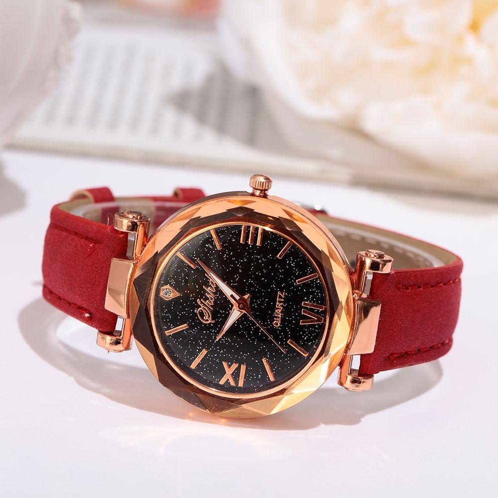 Đồng Hồ Nữ Dây Da Mặt Tròn Đính Đá Thời Trang