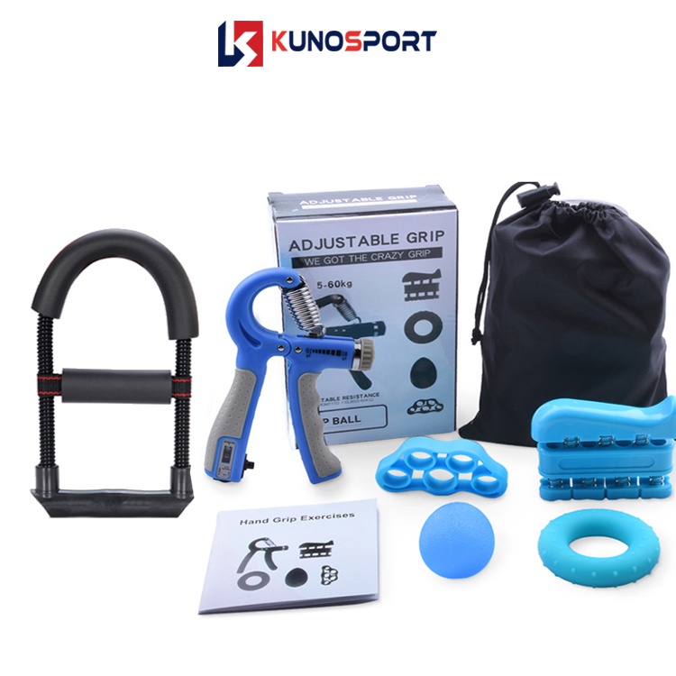 Combo 6 Món Dụng Cụ Tập Tay KUNO SPORT Phục Hồi Chức Năng Tập Cổ Tay Ngón Luyện Tập Tại Nhà