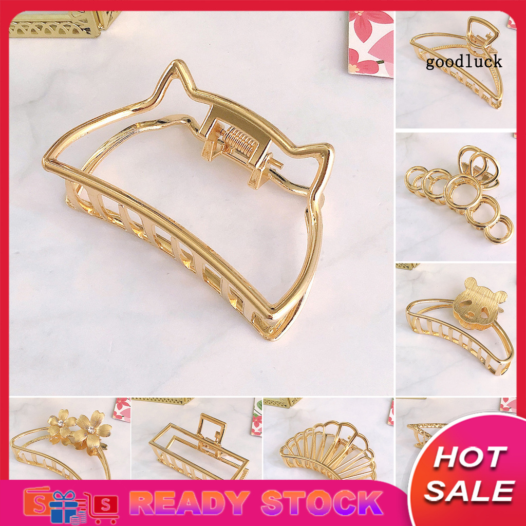 Kẹp Tóc Hợp Kim Màu Trơn Chống Trượt Cho Nữ