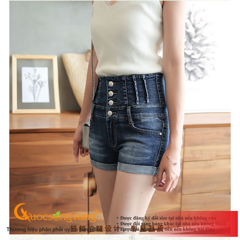 Quần short nữ thắt dây quần short jean lưng cao GLQ066 Cuocsongvang