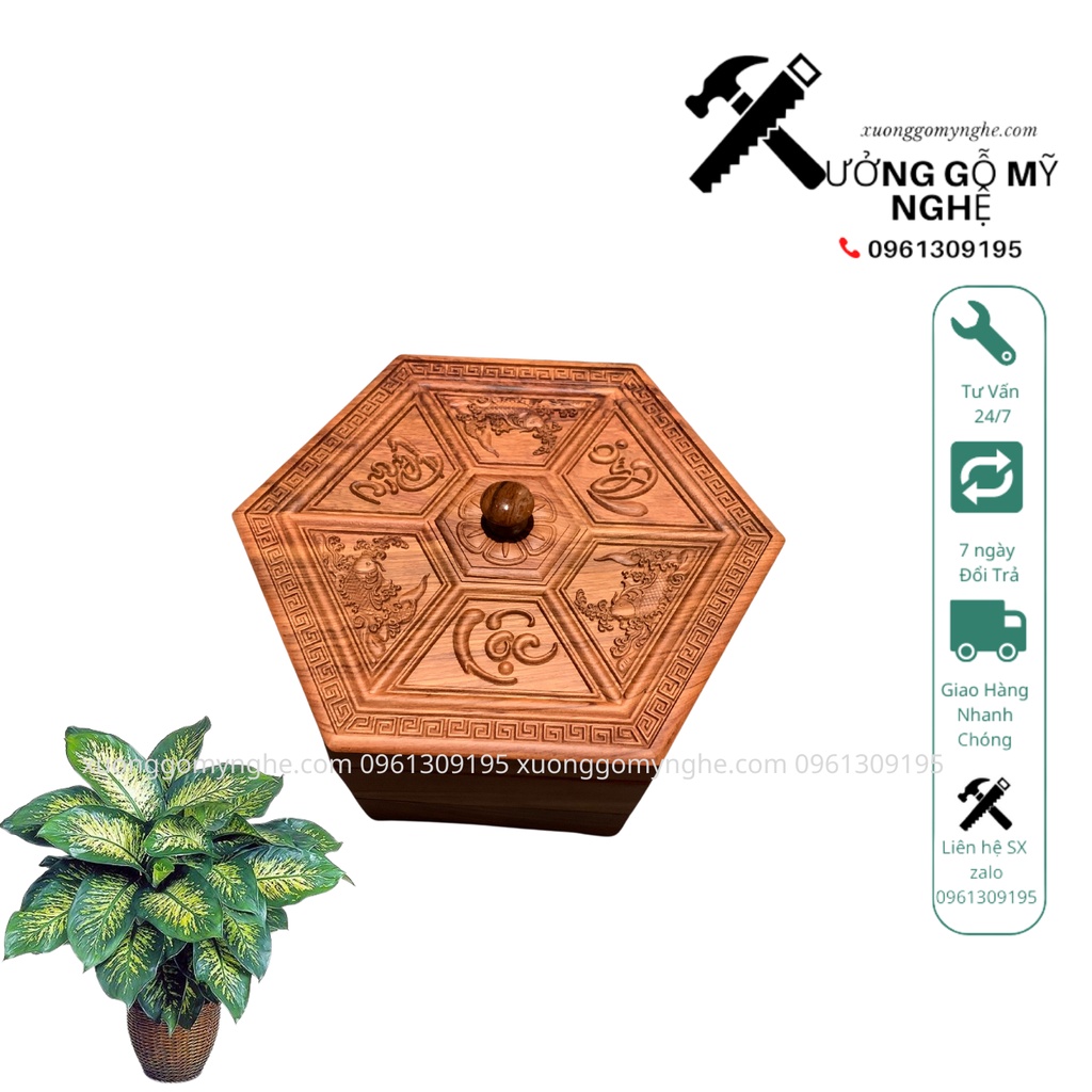 Khay mứt tết phúc lộc thọ Gô Cao Cấp