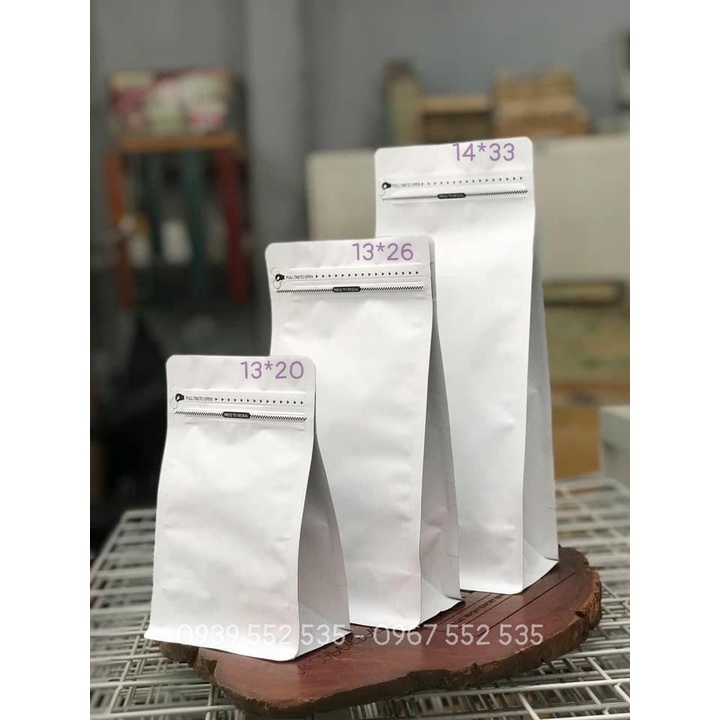 [1kg/size] túi zipper đựng cafe có 8 cạnh đáy vuông - Màu đỏ - Đen - Trắng