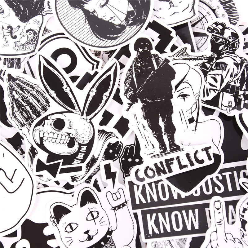 Bộ 100 Miếng Dán Trang Trí Đa Năng Màu Đen