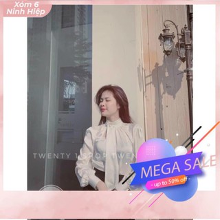 Áo sơ mi trắng khuy cổ - áo sơ mi nơ cổ