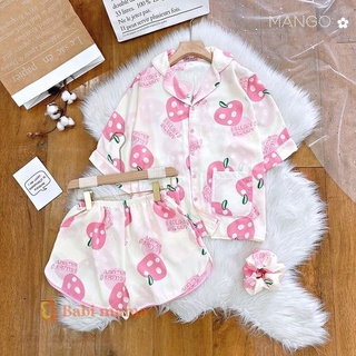Bộ Đồ Pijama Cộc Đùi Cho Bé Lụa Mango - BPN26