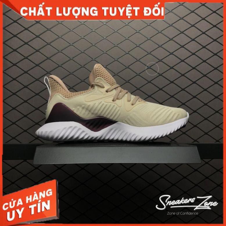 𝐓ế𝐭 (FREE SHIP + HỘP + QUÀ) Giày thể thao sneaker nam nữ ALPHABOUNCE Beyond 2018 Cream deep red Kem gót đỏ đậm