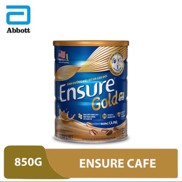Sữa Bột Ensure Gold HMB Hương Cà Phê Lon 850g- HSD 08/02/2024