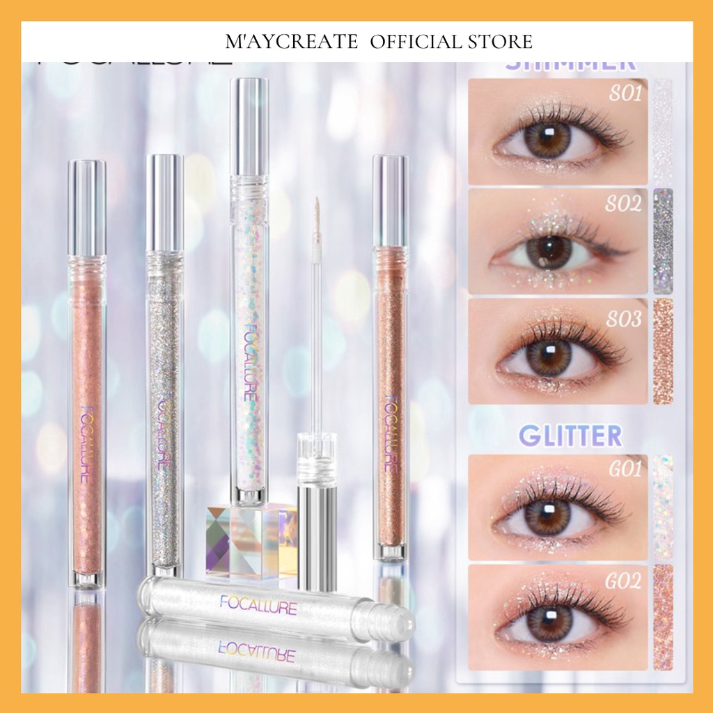 Phấn mắt dạng lỏng Focallure 5 màu ánh sao khô nhanh chống nước lâu trôi FNM