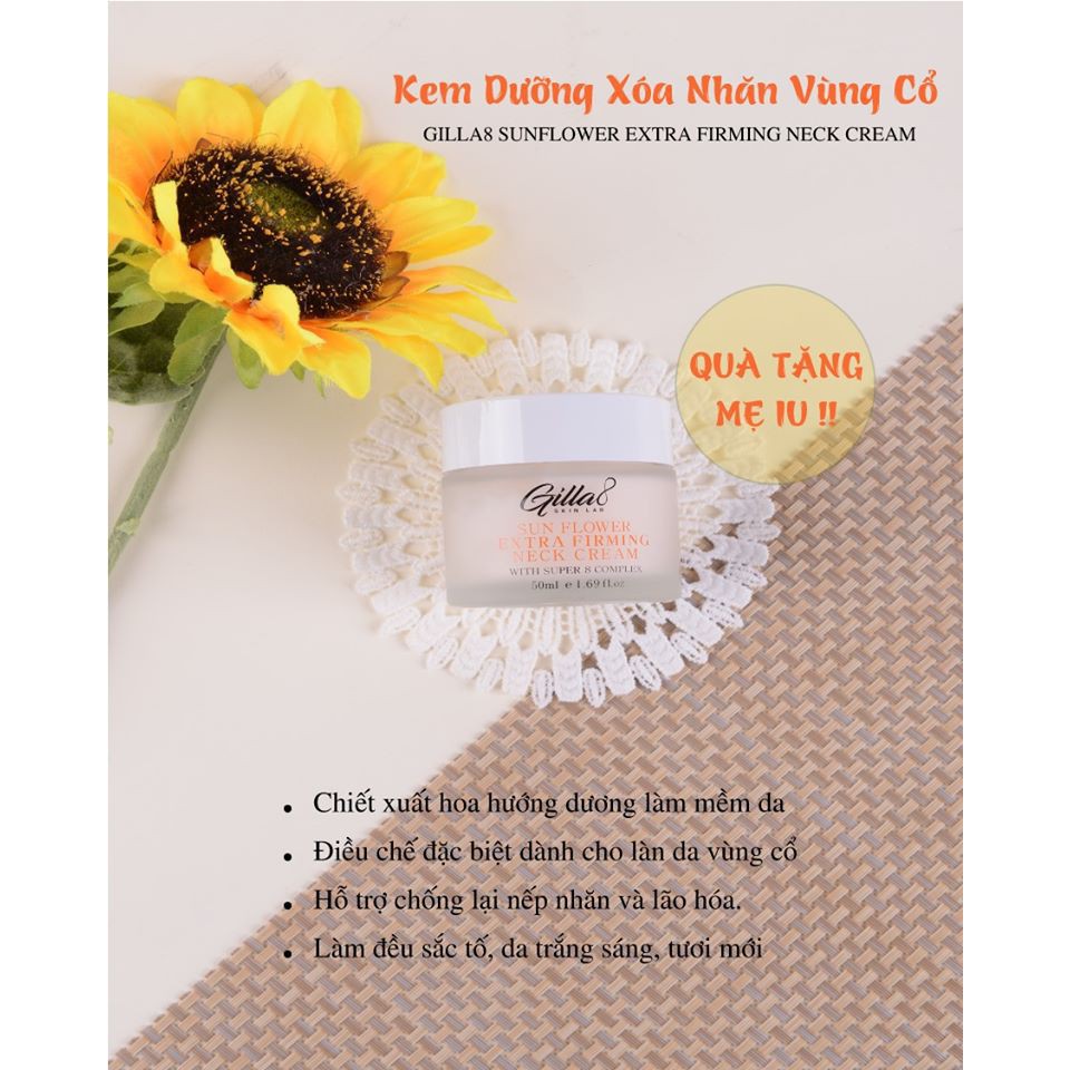 GILLA8 SUNFLOWER EXTRA FIRMING NECK CREAM - Kem dưỡng săn chắc vùng cổ