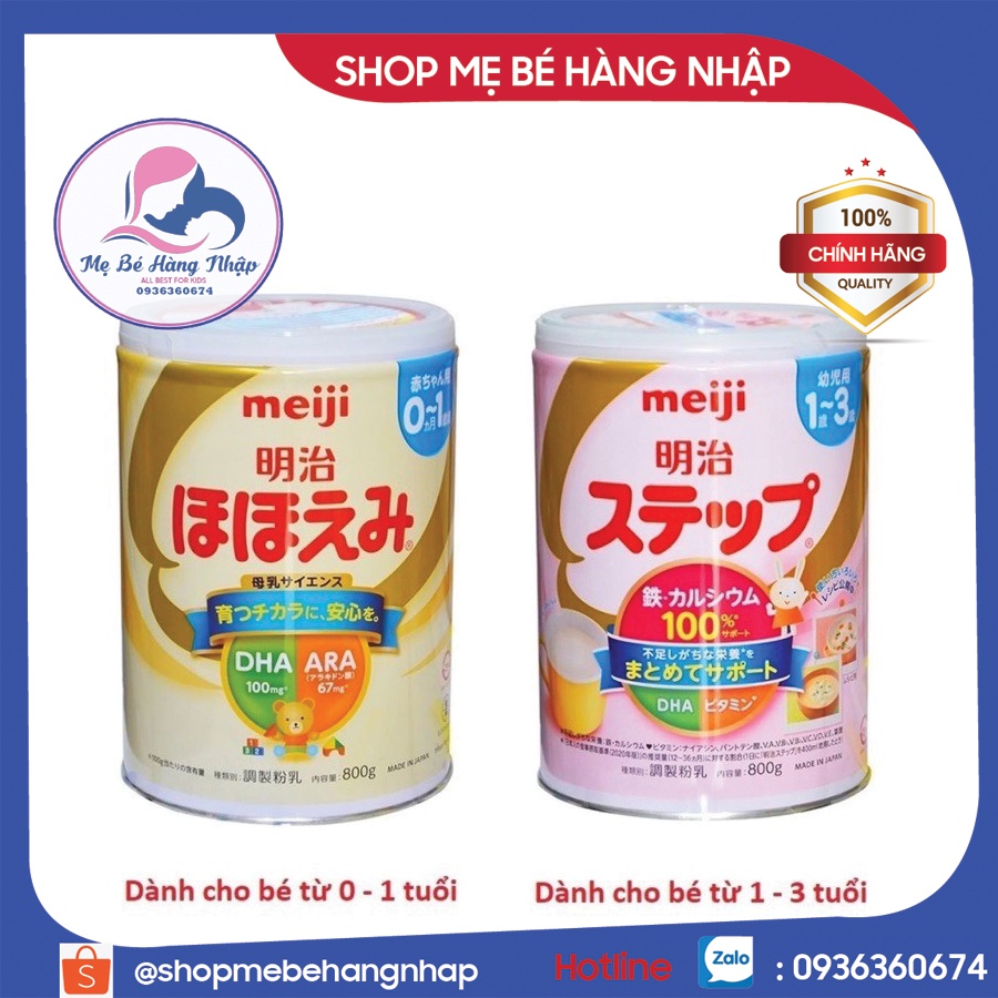 Sữa Meiji lon nội địa Nhật Bản số 0 và số 9