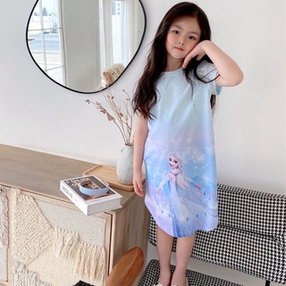 Đầm ngủ vải cotton in hoạt hình Frozen dễ thương cho bé