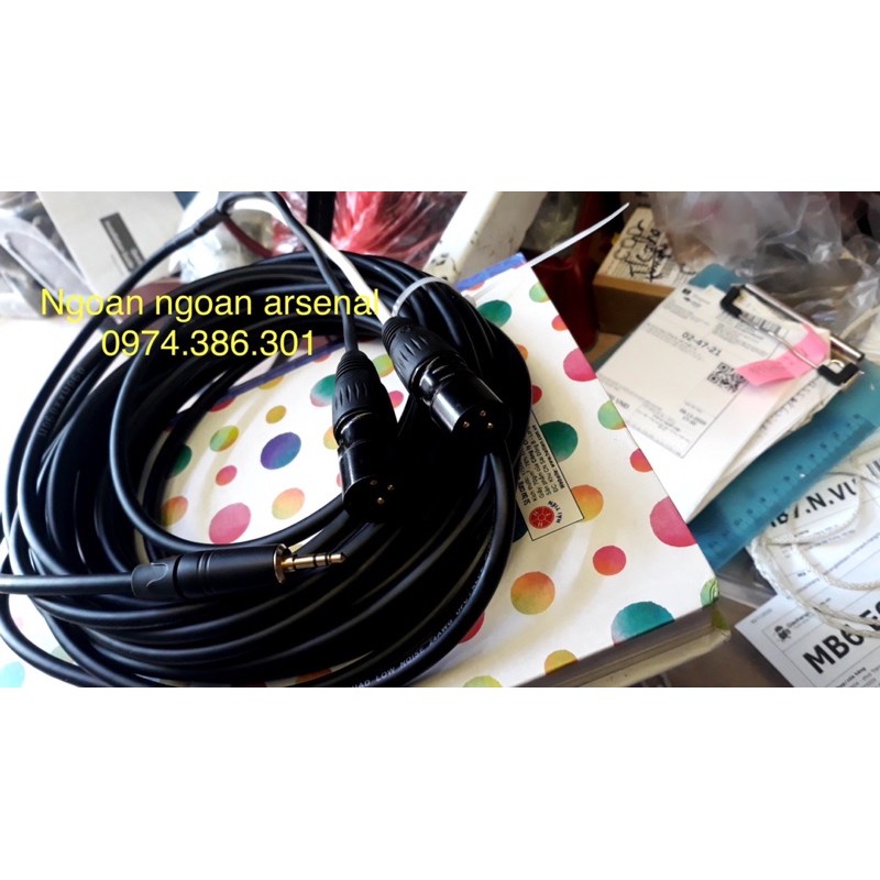 dây kết nối 3.5 ra 2 đầu canon xlr đực hoặc cái