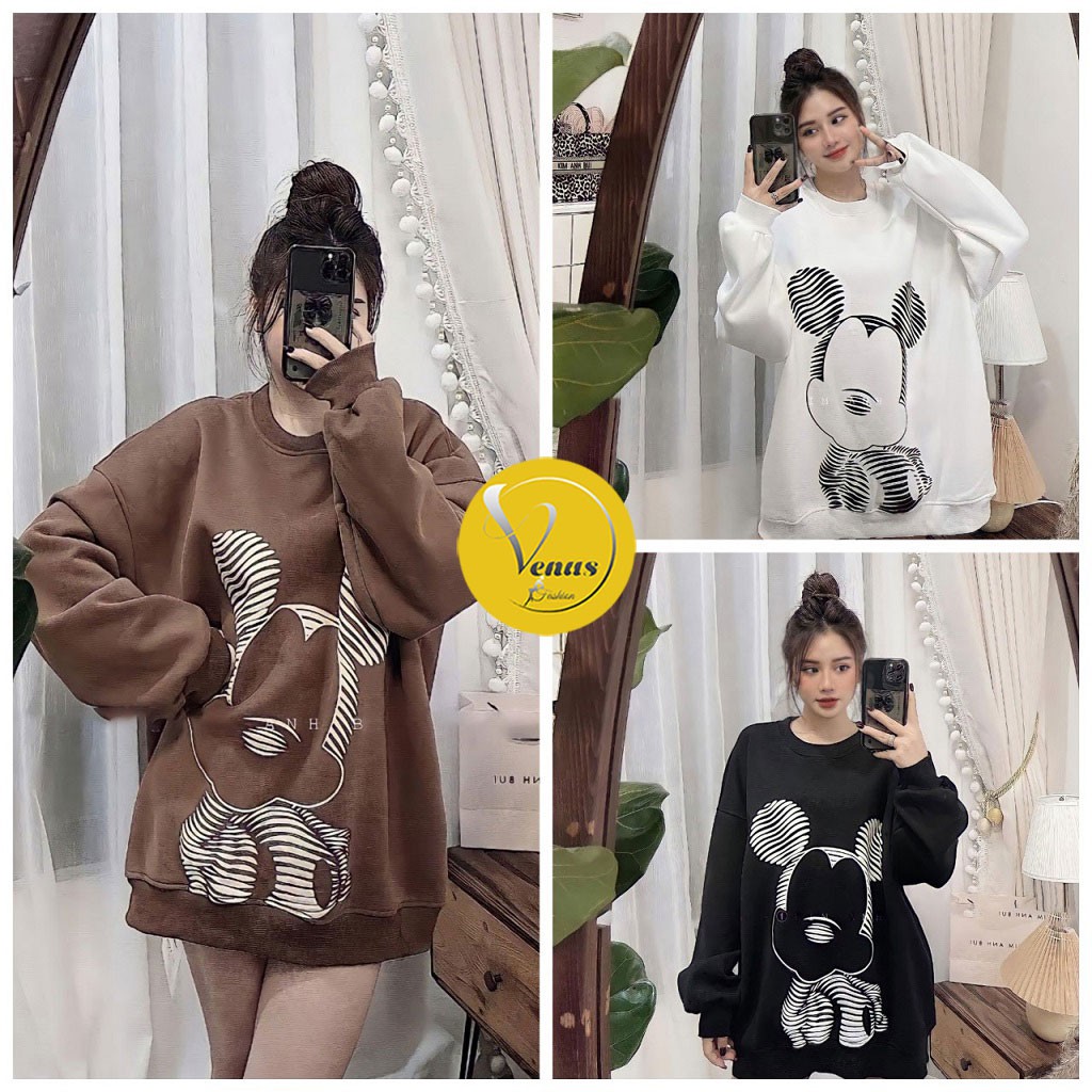 Áo nỉ sweater nữ KIUKIU form rộng áo sweater dài tay trending Hàn Quốc - VENUS