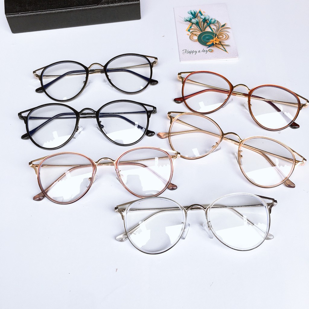 Gọng kính cận nữ kim loại Liupeyewear mắt mèo cá tính nhiều màu đen, trắng, hồng 90029 thời trang unisex