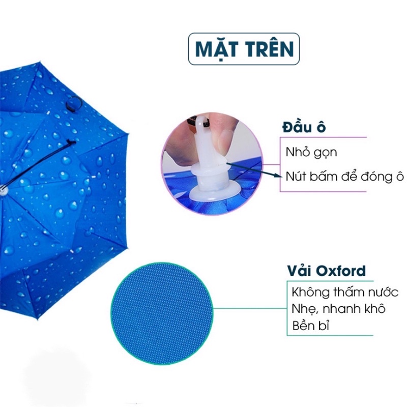 Ô Đội Đầu 2 Tầng Che Nắng Mưa, Câu Cá, Dã Ngoại