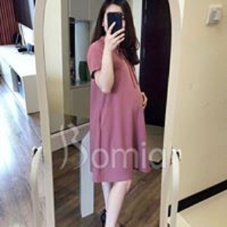 Váy bầu hồng đất cổ tàu