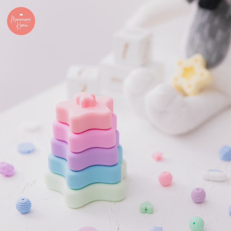 Đồ chơi khối lắp ráp MAMIMAMIHOME bằng silicone cấp thực phẩm giáo dục sớm cho bé