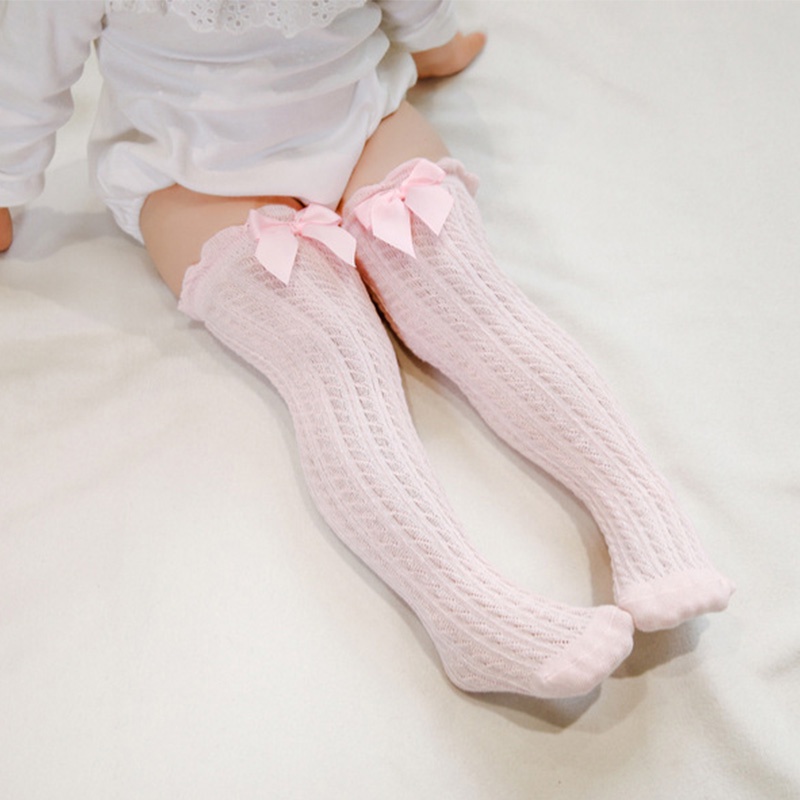 Vớ Lưới Dài Tới Gối Phối Nơ Phong Cách Xuân Hè Dễ Thương Dành Cho Bé