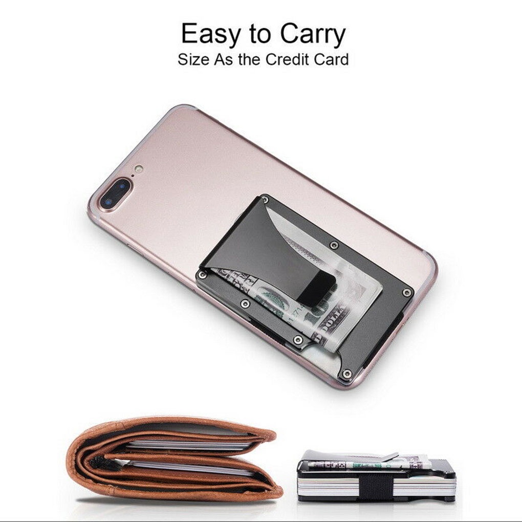 RFID Shield Metal Card Holder Wallet Business Credit Debit Door Card Organizer Storage Wallet