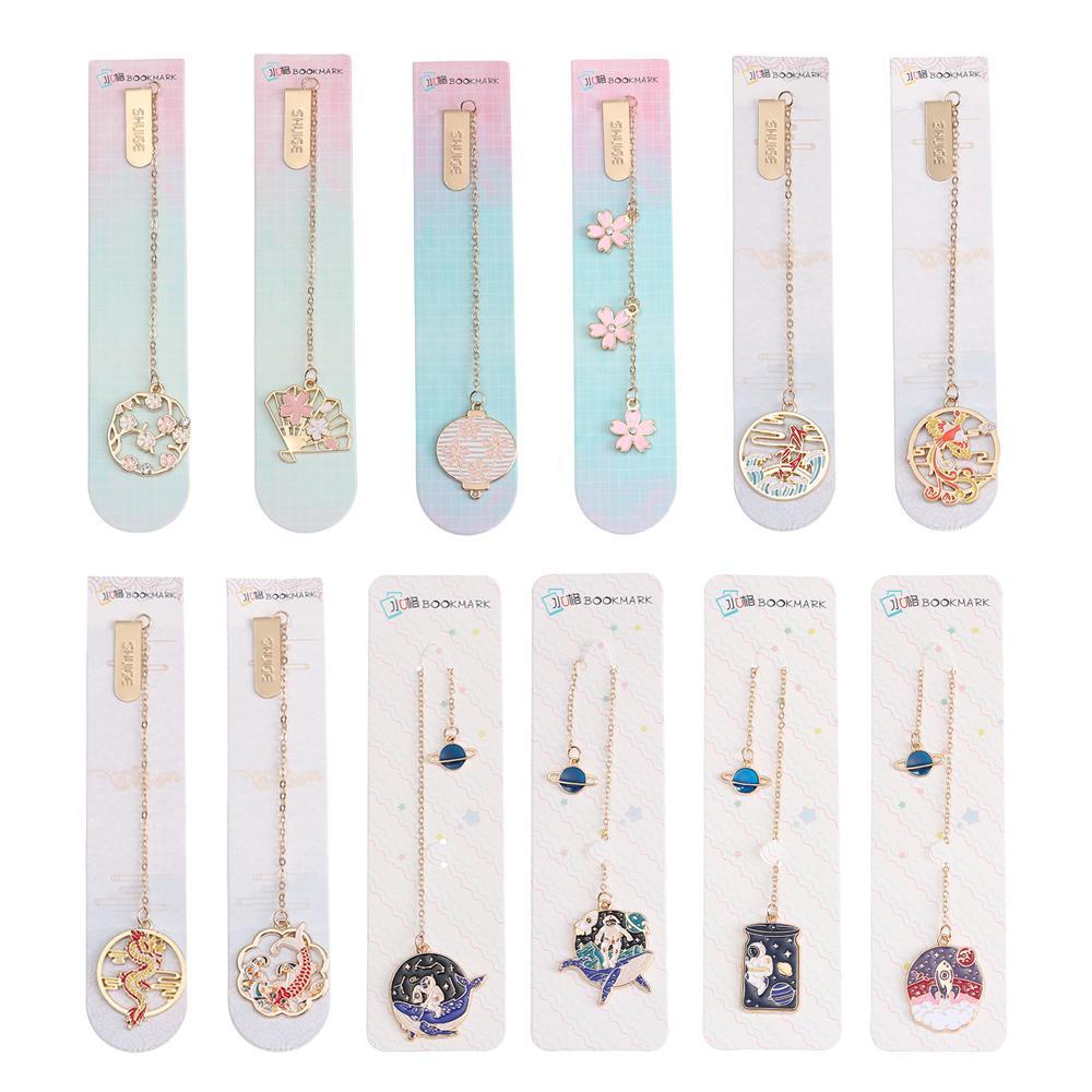 Doraw Đánh Dấu Trang Sách Trường Học Mặt Dây Chuyền Kim Loại Tua Rua Phi Hành Gia Phong Cách Trung Hoa