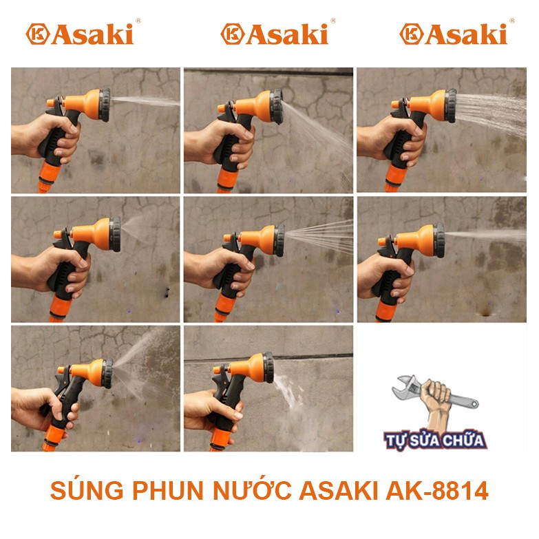 Súng phun nước ASAKI AK-8814 7 chế độ phun nước