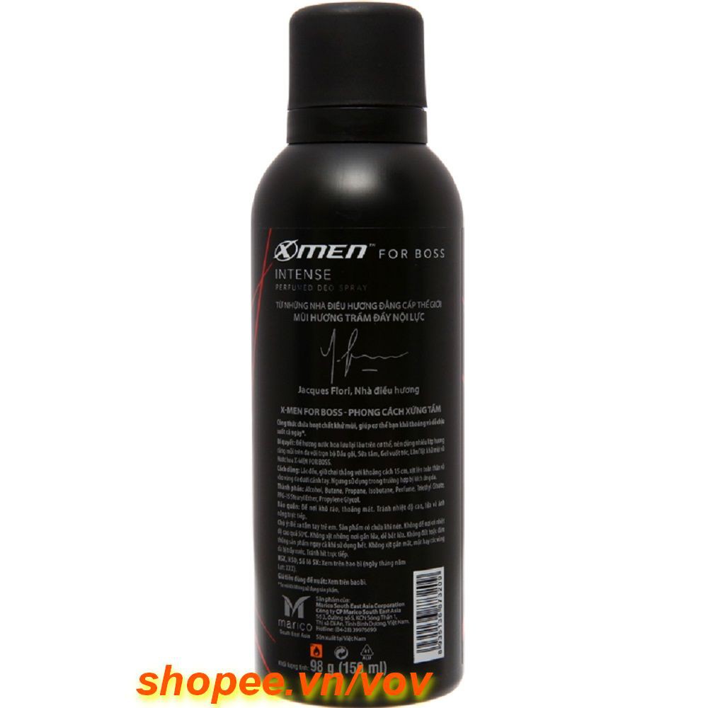 Xịt Khử Mùi Nam 150ml X-Men For Boss Intense Thơm Hương Nước Hoa https://shopee.vn/Keo-X%E1%BB%8Bt-T%E1%BA%A1o-Ki%E1%BB%