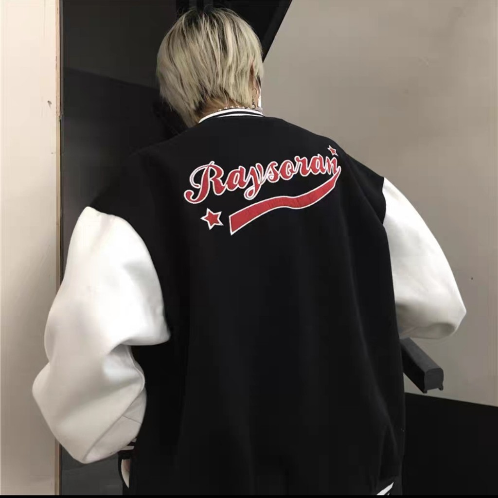 Áo Bomber Nỉ Chữ R ❤ Áo Khoác Cúc Bấm Form Rộng Unisex HS20