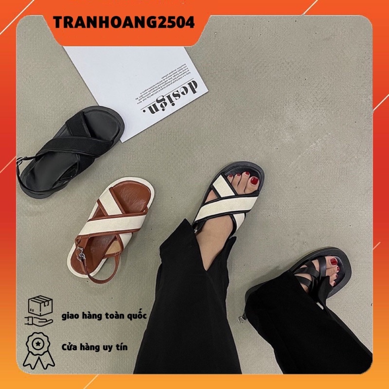 dép sandal QUAI VẮT CHÉO 3 màu QUẢNG CHÂU