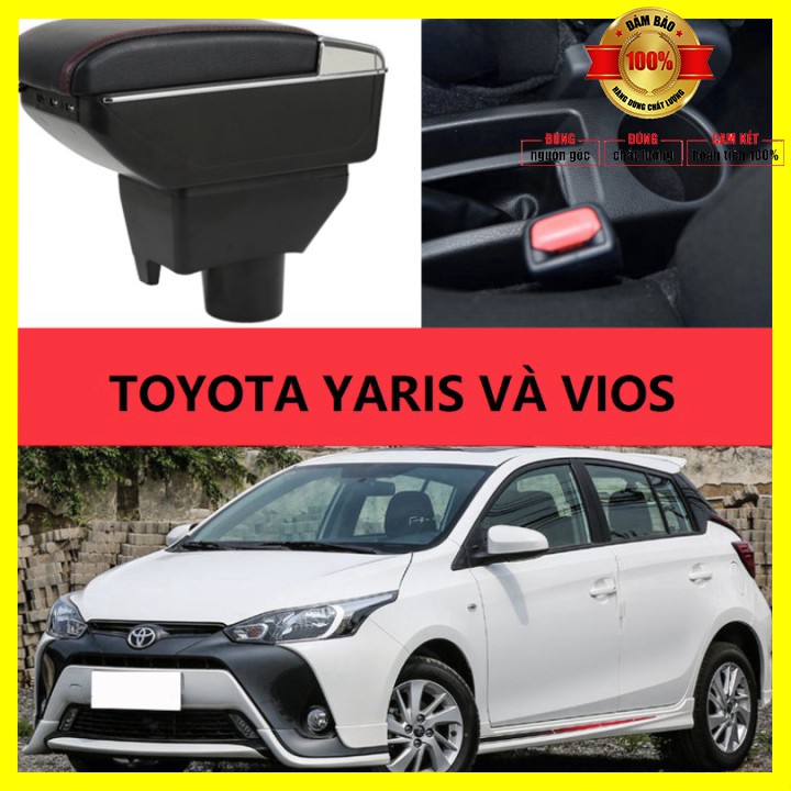 Hộp tỳ tay ô tô cao cấp Toyota Yaris và Vios tích hợp 7 cổng USB 2014-2019 DUSB-YRIS