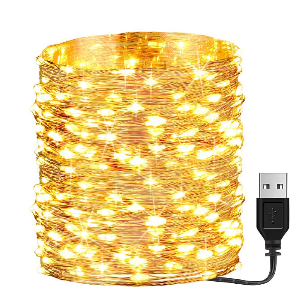 (xả kho) Dây đèn LED 5M sạc USB dùng trang trí Giáng Sinh tiệc cưới nhà cửa